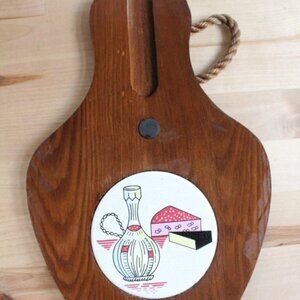 Vintage Cheese Board with Ceramic Tile Inlay